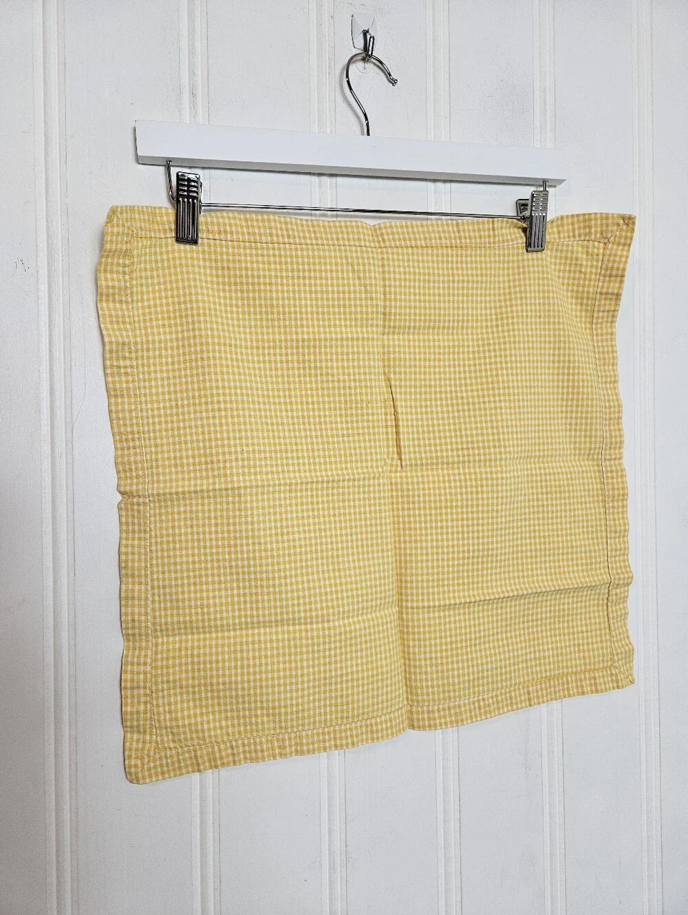 Yellow White Gingham Cloth Napkins Set of 10 16x17 Checkered Cottagecore Dining!